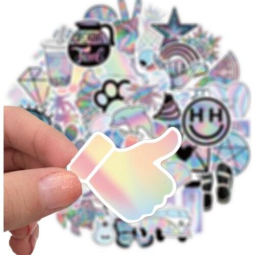 10/50pcs Holographic Laser Girl Stickers Gift Toys for Graffiti Decal Sticker To DIY Stationery Guitar Phone Notebooks Laptop