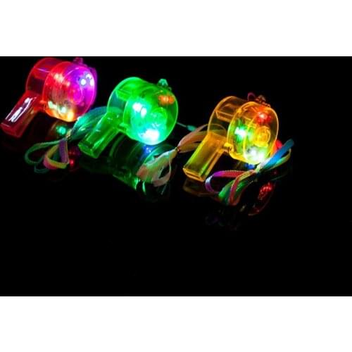 100pcs 6*3.2cm Colorful Led Flashing Luminous Whistle Blinking For Party Favors Bar Club Concert Decor Free Shipping lin3766