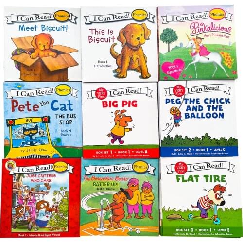 12 Book/Set I Can Read The Pete Cat English Picture Books Story Book Educactional Toys For Children Pocket Reading Book 13x13CM
