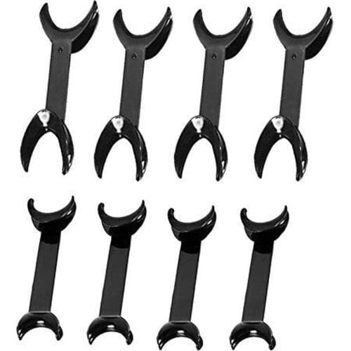 8PCS Dental Tool T-Shape Intraoral Cheek Lip Retractor Opener Double Head Orthodontic Teeth Mouth Opener Size Small+Large