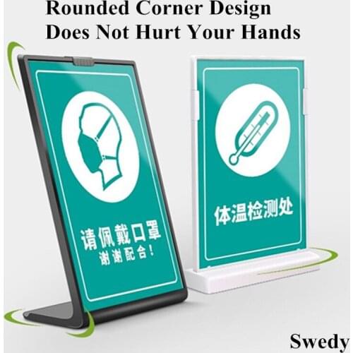 A5 Acrylic Table Top Sign Holder Stand Photo Frames Tabletop Standing Menu Holders Plastic Picture, Poster, Art Display Frame