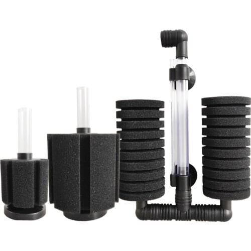 Aquarium Bio Sponge Filter up to 60 Gal Breeding Fry Betta Shrimp Fish Tank with Airline Tubing, Check Valves, Suction Cups