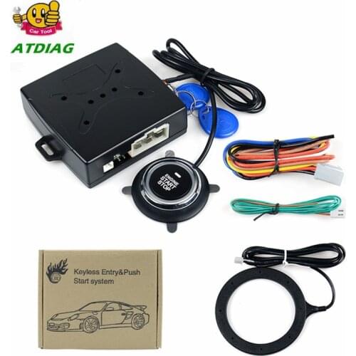 Anti-theft System Auto Car Alarm Start Stop Engine Starline Push Button RFID Lock Ignition Switch Keyless Entry System Starter