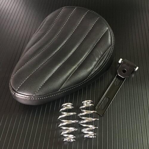 Black Motorcycle Roll Leather Solo Seat & Spring + Saddle Bracket Universal For Harley Davidson Sportster 883 XL Chopper Bobber