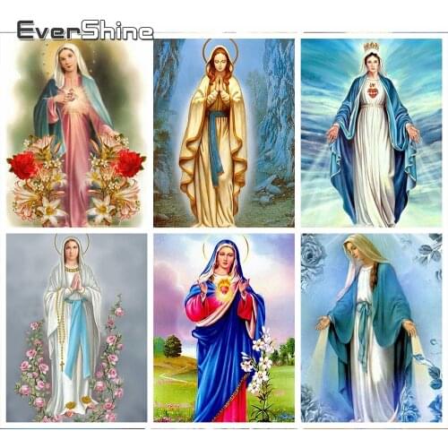 Evershine Diamond Painting Beaded Religion Diamond Mosaic Portrait Cross Stitch Kit Full Set Diamond Embroidery Square Drill