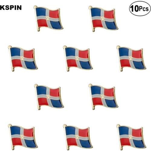 Dominican Rep. Flag Lapel Pin Flag badge Brooch Pins Badges 10Pcs a Lot