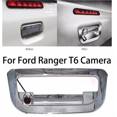 JanDeNing HD Car Rear View Reverse Trunk Handle Backup Camera for Ford Ranger T6 2011~2018