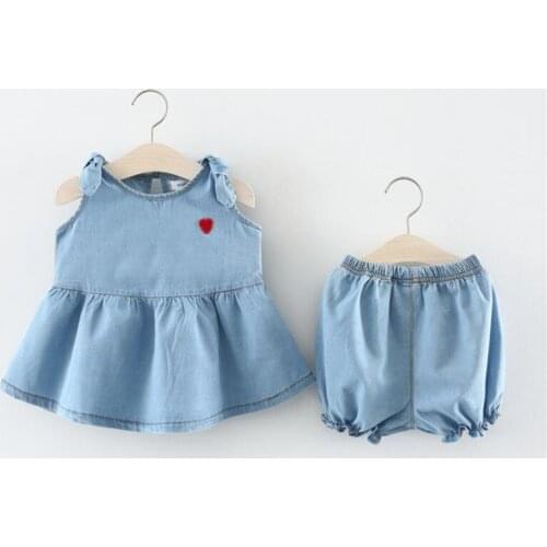 Children Clothing Sets Denim fabric Baby Girls Clothes Kids Tracksuits for Girls Cute Toddler Girl School Outfits 4T 3T Fashion