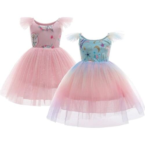 Newborn Summer Unicorn Baby Girls Dress Cute Cartoon Mesh Sleeveless Little Princess Dress Kids Clothes 1 2 3 4 5 6 7 8 9 Years