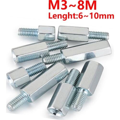 M3 M4 M5 M6 M8 Hex Metric Male Female Stud Hexagon Spacers Pcb Motherboard Stud Spacer Pillars Deadlock Line Carbon Steel