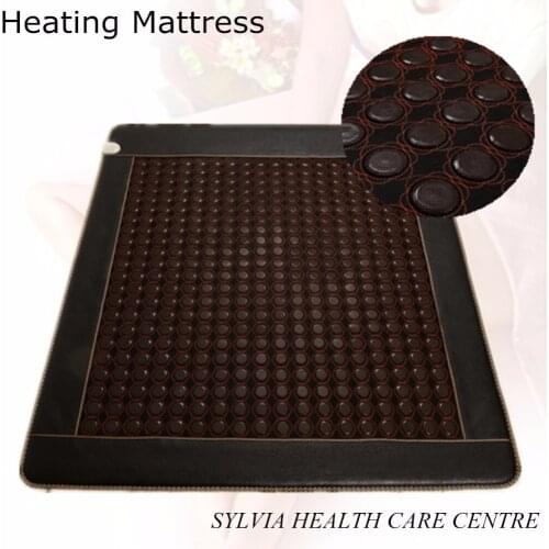 Full body massage mat with heat massage mattress wholesale heating mattress negative ion jade mattress with Free Gift eye cover