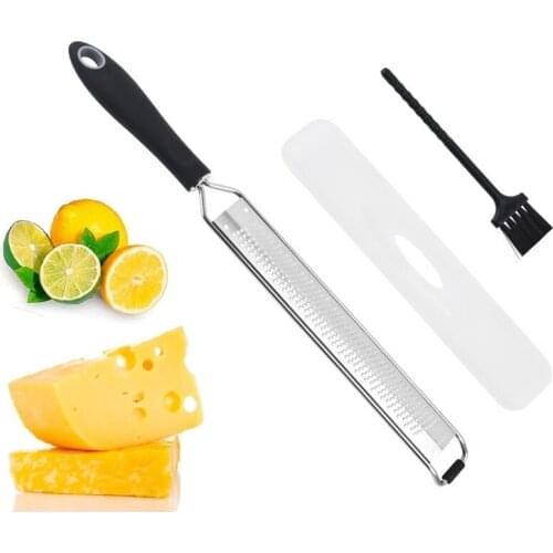 BalleenShiny Stainless Steel Cheese Grinder Creative Food Grade Cheese Lemon Chocolate Handheld Grater With Protective Cover