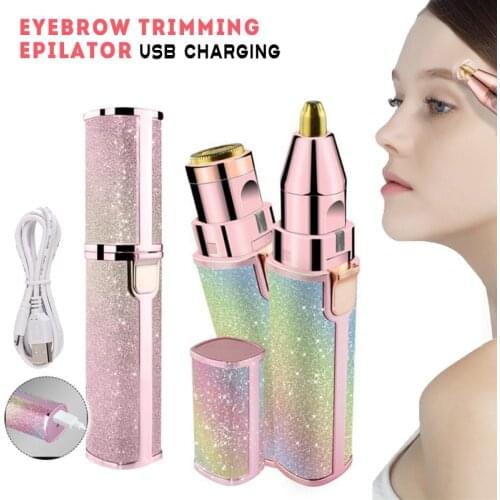 Fashion eyebrown epilator penepil delete Ear Nose Lip body hair trimmer Mini lipstick electric trimming machine 2 in 1 usb