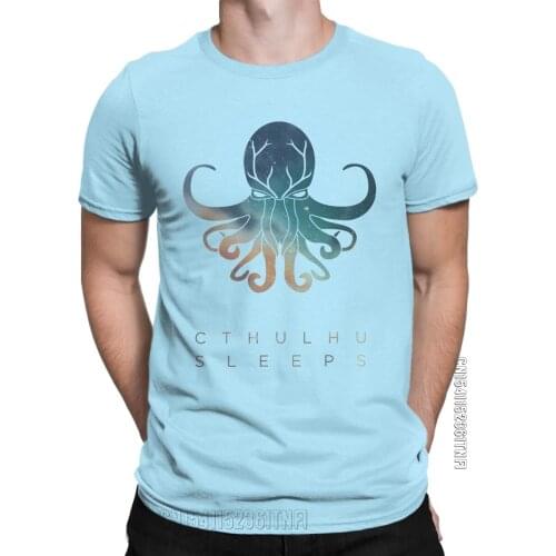 Crazy Deadmau5 Cthulhu Sleeps T-Shirts Men Crew Neck 100% Cotton T Shirts Classic Short Sleeve Tees Party Clothing