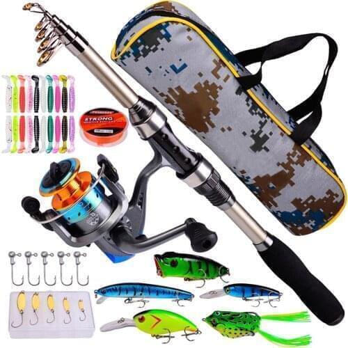 Sea Pole Set Carbon Fishing Rod Spinning Reel Combo Carry Bag Bait Hooks For Saltwater Freshwater Fishing Tools Storage Bag