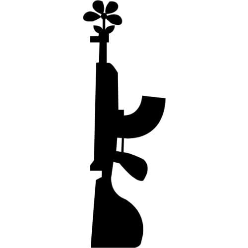 LLY-0374 Personality Car Stickers Flower Power Gun Fashion Modeling Decal PVC New Design Fashion Cool Style Waterproof Decals