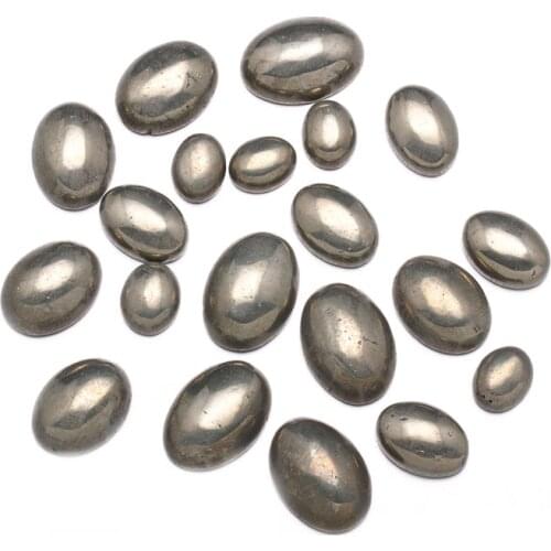 Natural Stone Hematite Cabochon Beads Flat Back Oval shaped No Hole Loose Beads For jewelry making DIY Ring Necklace accessories