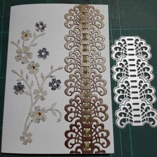 New Lace Flower Edge Border Metal Cutting Dies Stencils Plum blossom for DIY Scrapbooking Decorative Crafts Embossing Paper Card