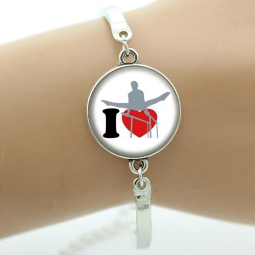 New fashion colorful Gymnastics women bracelet beauty girls sports lovers gifts bracelets Love Gymnastics jewelry charm SP121