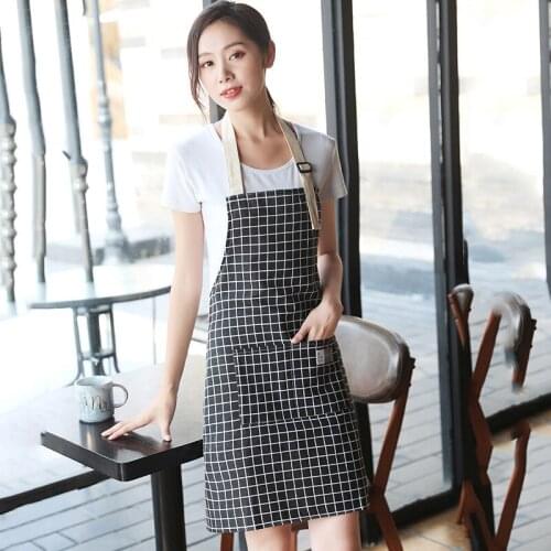 New Hot Fashion Lady Women Men Adjustable Cotton Linen High-grade Kitchen Apron For Cooking Baking Restaurant Pinafore