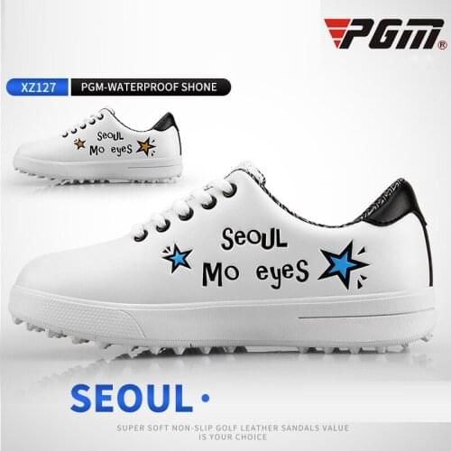 Pgm Boys Girls Lightweight Golf Shoes Children Waterproof Soft Golf Shoes Teenager Breathable Non-Slip Golf Sneakers D0757