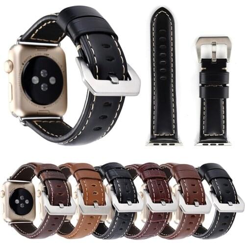 38-42mm For Apple Watch Series 4 Genuine Leather Big Buckle Watch Band For Apple Watch Series 1 2 3 4 Watchbands iWatch Strap
