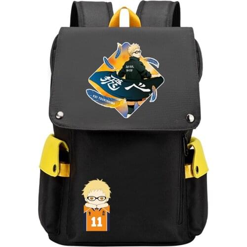 Anime Haikyuu VBC Unisex School Backpack Cartoon Flag Bookbag Large Travel Backpack USB Charging Laptop Bagpack Girls Rugzak