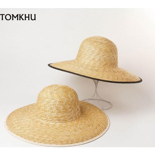 New European And American Leisure Simple Edging Basin Hat Big Brim Straw Hat For Women Summer Fashion Travel Sunscreen Straw Hat