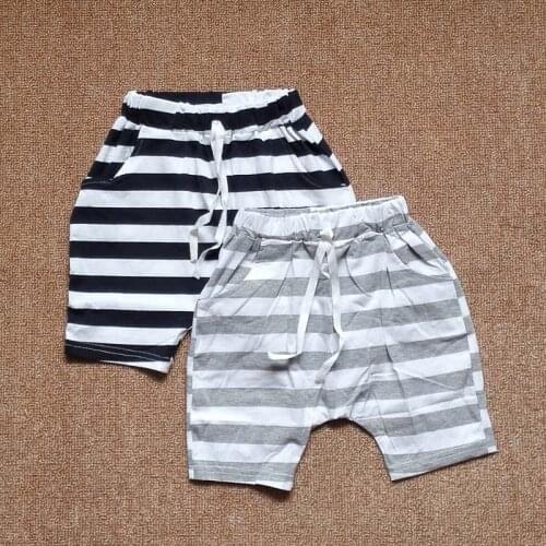 Boy Pants Kids summer trousers stripes Children Pants for baby boys shorts fashion navy blue grey beach