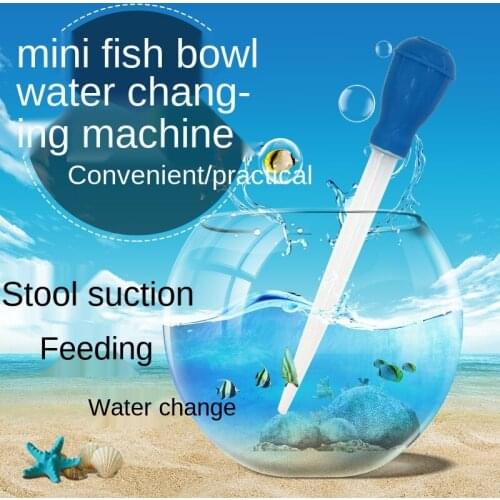 Syphon Fish Tank Water Exchanger Changer Siphon Long Suction Pipe Toilet Water Wind Free MINI Nano Aquarium Plant