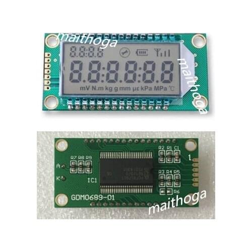 TN Positive 6-Digits Segment LCD Panel Screen Module PCF8576 Drive IC White/Blue/Yellow Green Backlight 3V