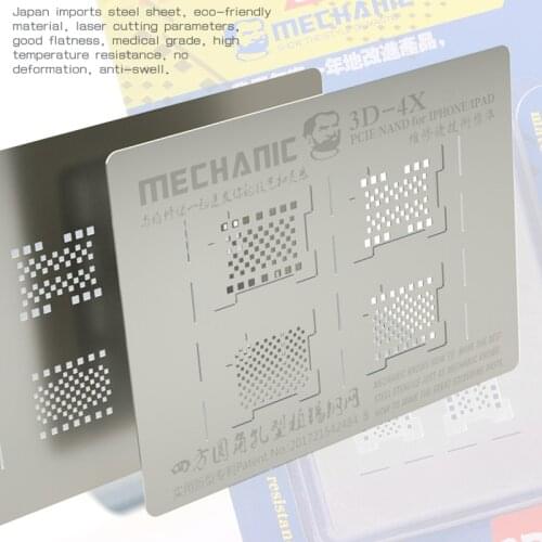MECHANIC 3D-4X 3D Grooved Reballing Stencil For PCIE/NAND/Hard Disk IPhone XR XS Max XS X 8P 8 7P 7 6SP IPad 2/3/4 Air Repair