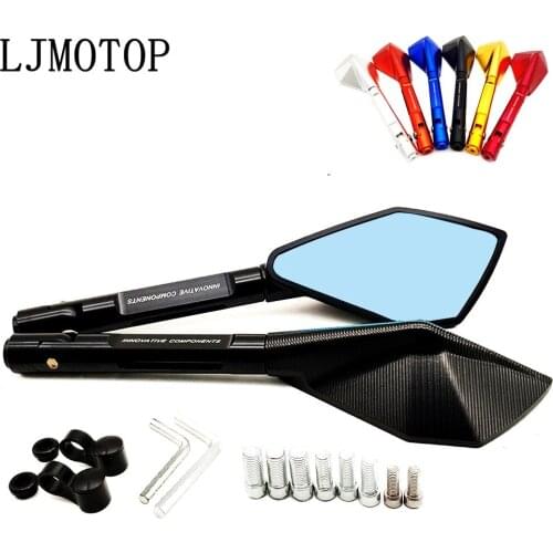 Universal Motorcycle Rearview Mirror Moto side Mirrors CNC black For Kawasaki Ninja ER6N W800 Z750 ZX6 ZX9R ZXR400 ZZR600