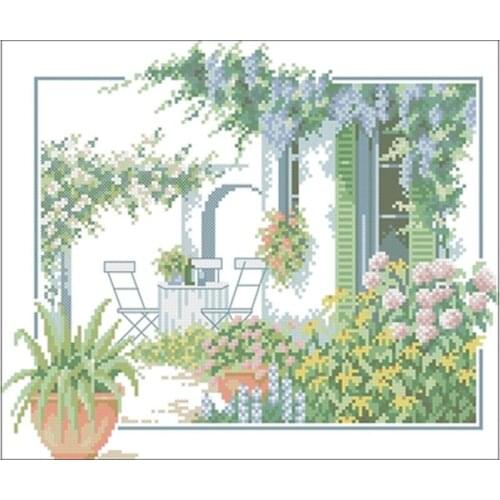 Corner of the courtyard patterns Counted Cross Stitch 11CT 14CT 18CT DIY Chinese Cross Stitch Kits Embroidery Needlework Sets