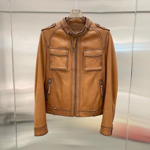 Short Coat Women Spring And Autumn 2021 New Arrival Plantation Knead Skin Sheepskin Jacket Female Stand-up Collar