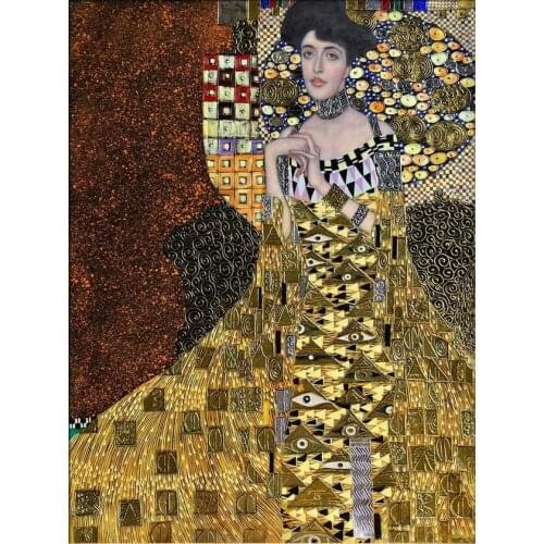 Gustav Klimt woman in gold Vintage Art print Silk poster Home Wall Decor