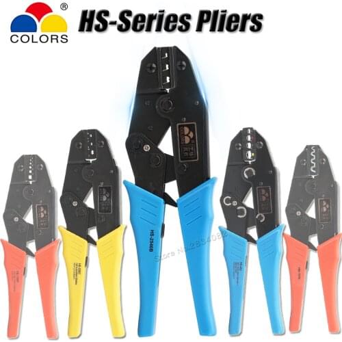 HS Crimping Pliers Coaxial Cable Tubular Flag Insulated Non-insulated Terminals MC4 Solar Connector Cap Clamp Hand Tools 230mm