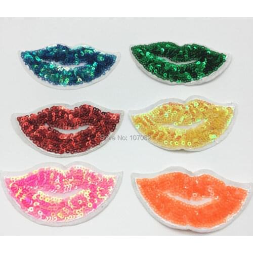 20pcs Mixed Lip Sequins Patches Repairing Clothes T-Shirt Patch DIY Clothing Decoration Embroidered Badge Stickers
