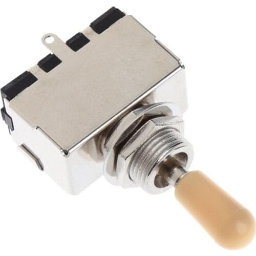 3 Way Closed Toggle Switch Box Style Chrome For Electric Guitar Cream Knob