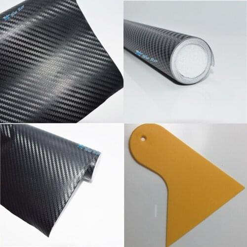 300cm*30cm 3D Carbon Fiber Vinyl Film Car Sticker Waterproof DIY Car Styling Wrap+Carbon Fiber Scraper Tools Auto Accessories