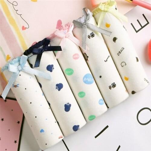 4Pcs/lot Panties Women Underwear Briefs Breathable Underpants Girls Soft Panty waist size girls briefs T4-81