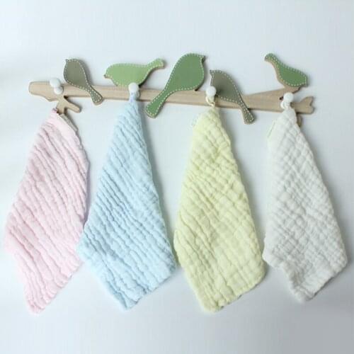 【6 Layers】4pcs Comfortable Cotton Infant Wash Face Towel Newborn Bibs&Burp Cloths Multi-purpose Soft Gauze Square Towel 28*28cm