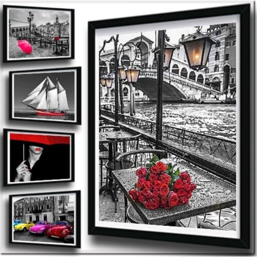 Diamond Embroidery Flowers Pattern,Diamond Mosaic Pictures of Rhinestones,Diamond Painting Cross Stitch Rose BJ