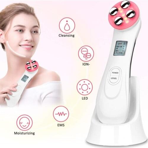 5 in 1 RF Frequency Mesotherapy Electroporation Face Light Therapy Machine LED Photon Face Lifting Skin Rejuvenation Brighten