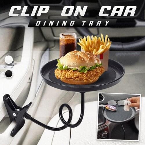 Car Dining Tray Food Folding Dining Table 360° Swivel Adjustable Seat Organizer Cup Holder Drink Snacks Storage Tray SA