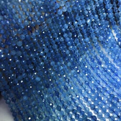 AA loose beads aquamarine deep blue round 4-4.5mm 14" for DIY jewelry making FPPJ wholesale beads nature gem stone