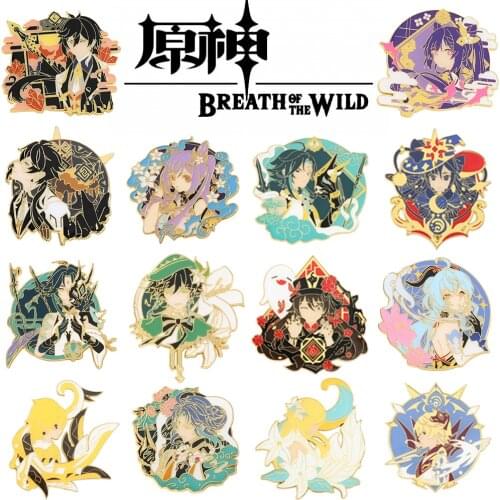 Genshin Impact Account Brooch Popular Game Genshin Womens Brooch Badges With Anime Bag Decorations Role Playing Accessories