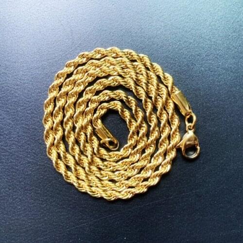 Wholesale Fashion Gold/ Color Stainless Steel Chain Necklace Women Men Punk Rock 3mm Width Chain Necklace Jewelry Gift