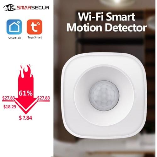 Motion PIR Sensor Detector 120° Angle WIFI Movement Sensor Tuya Smart Life APP Wireless Mobile Remote Alarm Push Security System