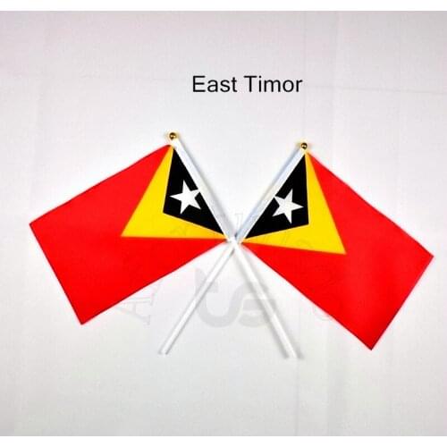 East timor flag Banner 14*21cm hand waving National flag Home Decoration flag banner